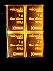 4 x 1 gram Valcambi .999 Silver Bar Sheet - Breakaway Combibar