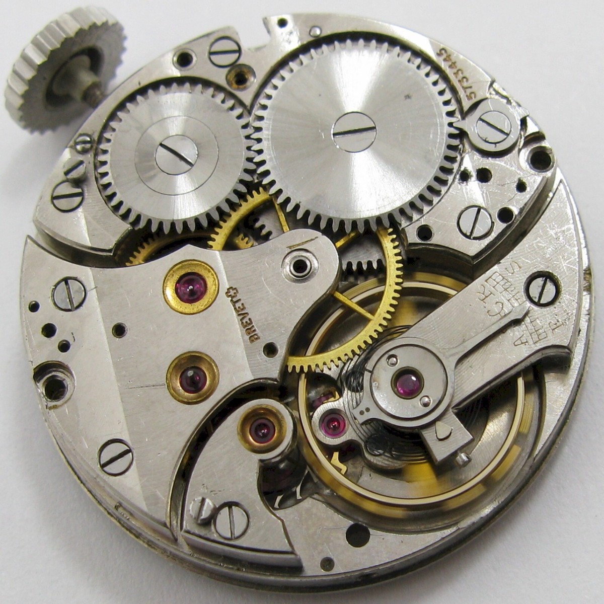 Longines 12.68z 17 j. INCOMPLETE single pusher watch movement for