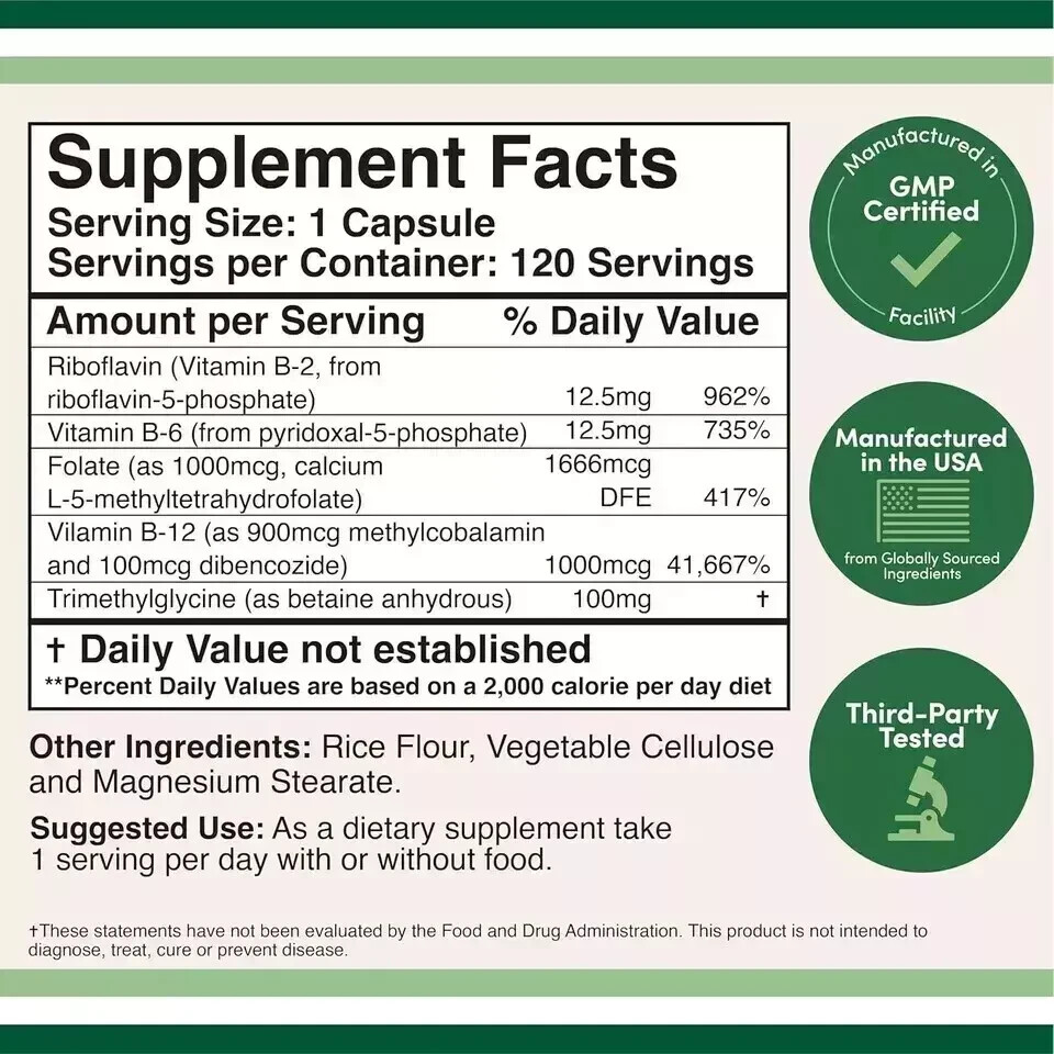 Men s Multivitamin Methylated B Vitamins Clean Label Vegan High 