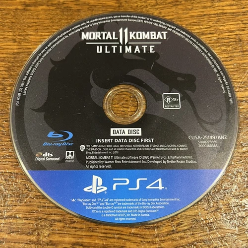 Mortal Kombat 11 Ultimate MK11 - Data Disc ONLY - Replacement *PS4* NO PLAY DISC