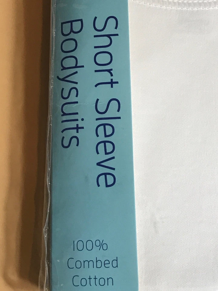 Body de manga corta de algodón para bebé blanco (paquete de 3) de 6 meses a 18 libras Foto 4 de 4