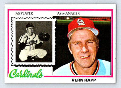 VERN RAPP Arizona Cardinals 1978 Topps Baseball Card B214 | eBay