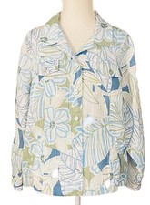ALFRED DUNNER Women's Floral Lightweight Jacket LG Sleeves  Pockets Sz 18W