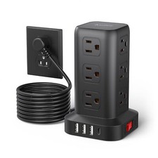 Surge Protector Power Strip 10 Ft Cord Power Strip Tower With 4 Usb Ports 1usb