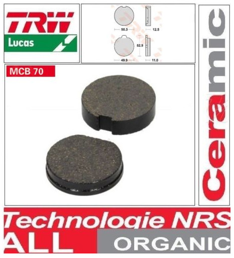 Plaquette de frein TRW Lucas organique MCB70 pour un freinage fluide sur GS750