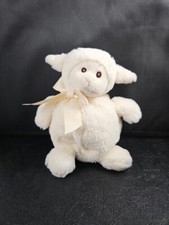 Bearington Baby Lambykin Plump Lamb Plush Animal Sheep 8" White Embroidered Eyes