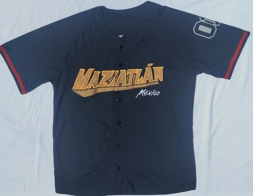 MAZATLAN Jersey Embroidered Mazatlan Grande Black Red Gold 01 Buttoned Jersey 