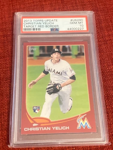 Christian Yelich 2013 Topps update target red border #us290 psa 10