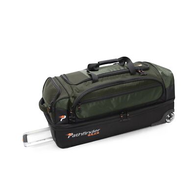 Pathfinder Gear 32 Inch Rolling Drop Bottom Duffel, Olive, One Size