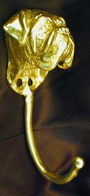 DOGUE de BORDEAUX J Hook, Robe Hook, Coat Hook, Leash Hook Bronze