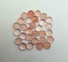 Natural Rose Quartz Round Cabochon Loose Gemstone Lot 42 Pcs 8 MM 101 CT