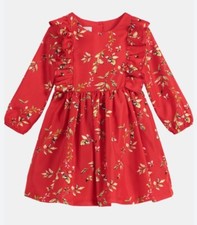 Pippa  Julie Girls Leaf Printed Poly Crepe Dress NWT Gorgeous Red Dress