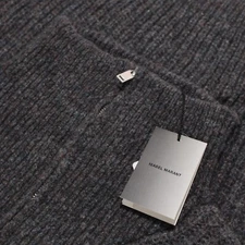 Isabel Marant NWT 1/4 Zip Sweater Size L In Anthracite Gray Wool Blend Pull Tao
