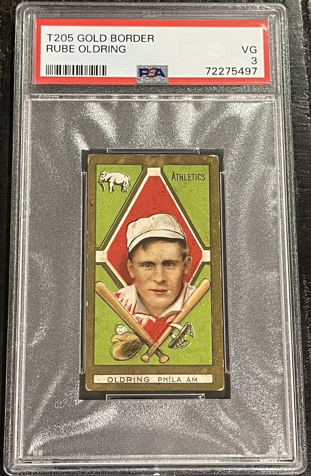 1911 T205 Gold Border Rube Oldring PSA 3 VG (JUST GRADED) Polar Bear Athletics