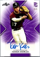 2021 Leaf Perfect Game #BA-TK1 Tanner Knowles Auto Purple Blank Back #/1