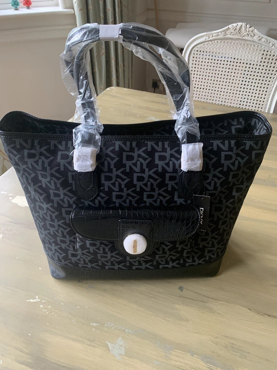 Dkny black shopper bag discount