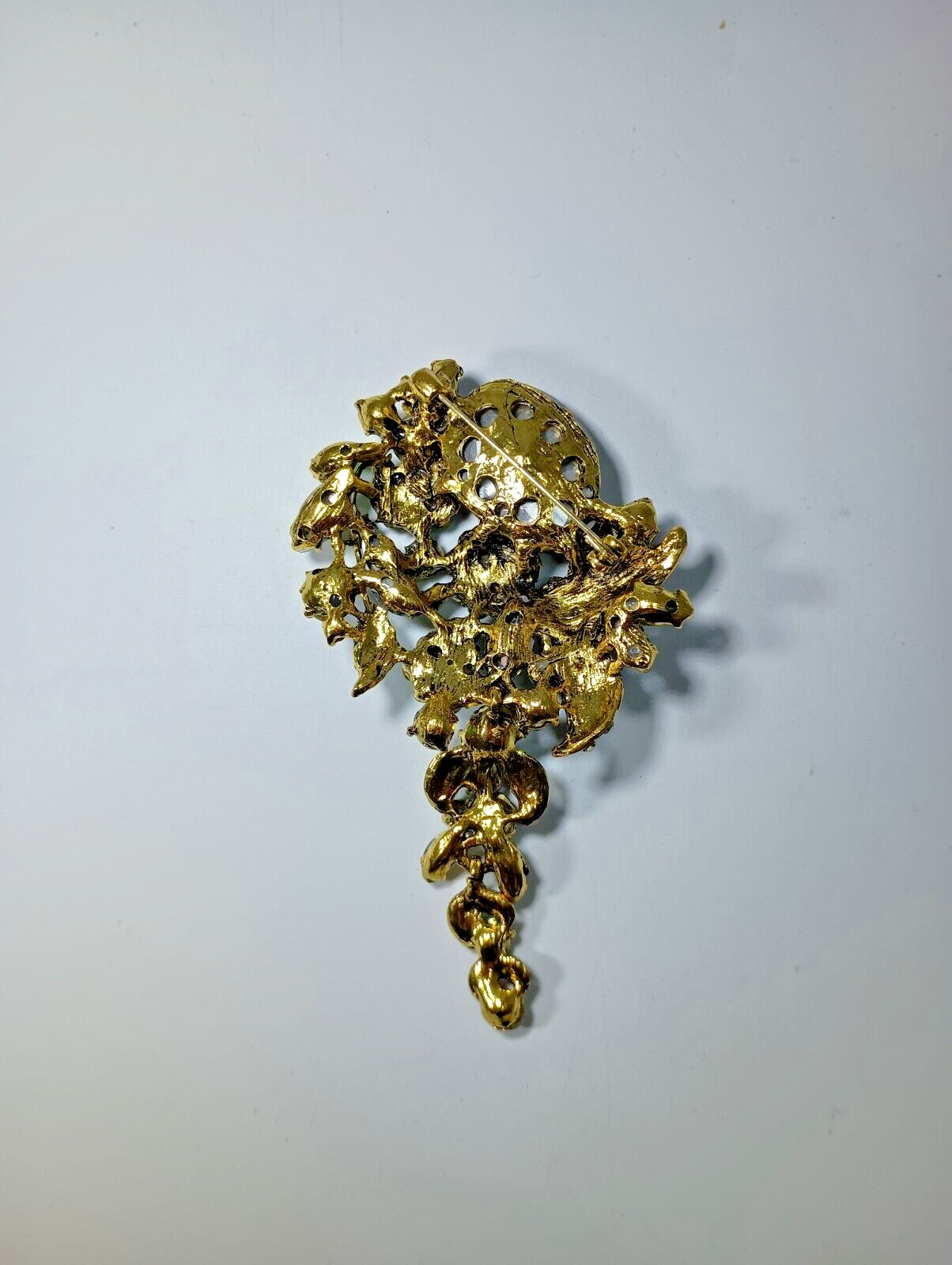 Large Flower Cluster Statement Pendant Brooch Pin… - image 4