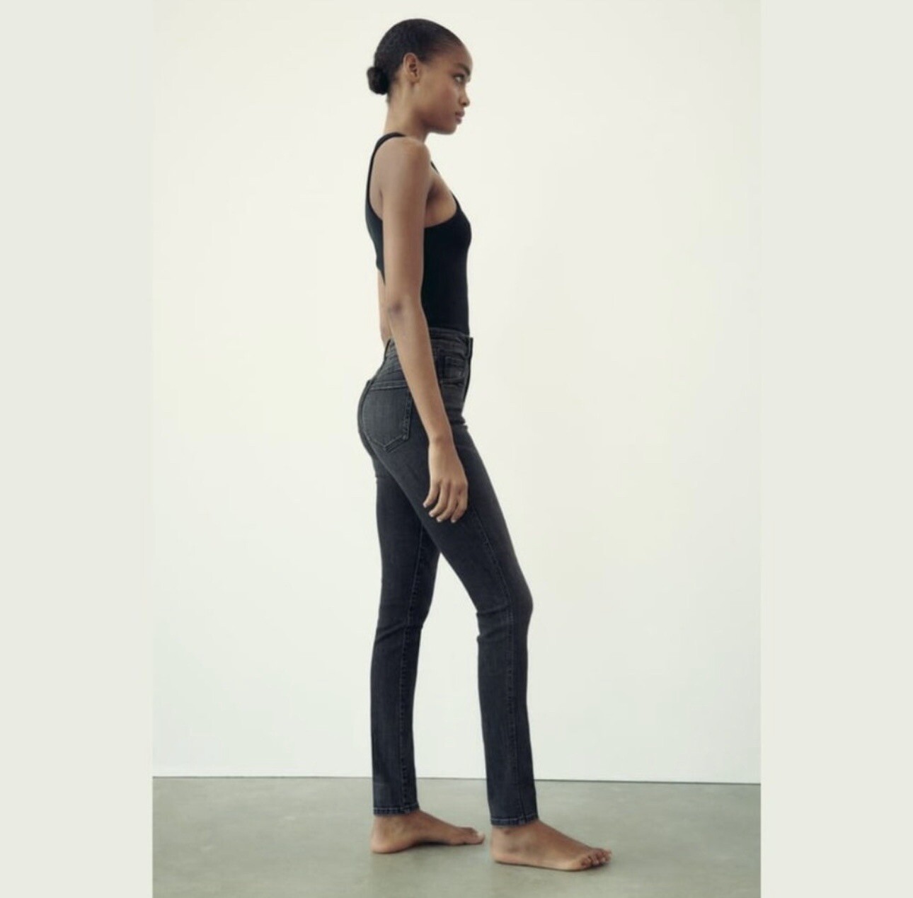 ZARA Black TRF Mid-Rise Authentic Skinny Jeans 30 /10 image 5