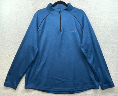 Greg Norman Shirt Mens Extra Large Blue 1/4 Sweatshirt Shark Outdoor Adult Golf