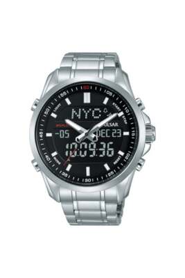 Pulsar Herren Digital Dual Display Armband 44mm 10ATM Uhr PZ4021X1