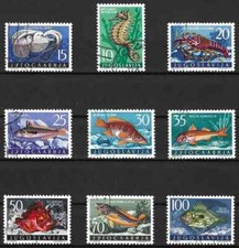 Timbres Faune marine (dont Poissons) Yougoslavie 697/705 o (58180CC) - cote: 25€