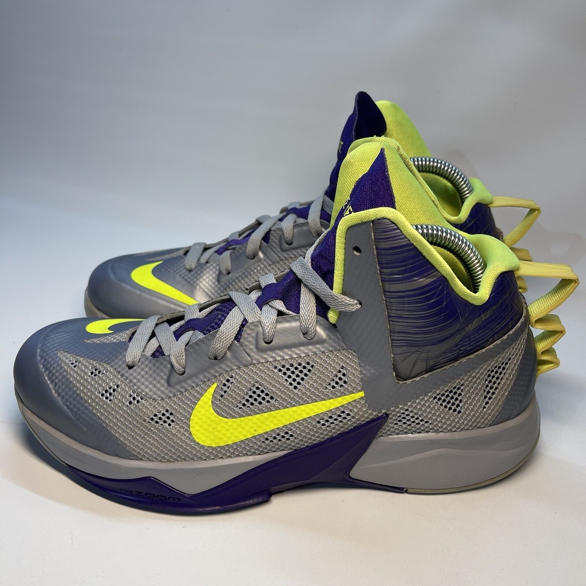 Nike Mens 8.5 Zoom Hyperfuse 2014 615896-005 Gray Purple | eBay