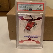 Juan Soto 2019 Flawless Ruby Red On-Card Auto 16/20 PSA 9 MINT