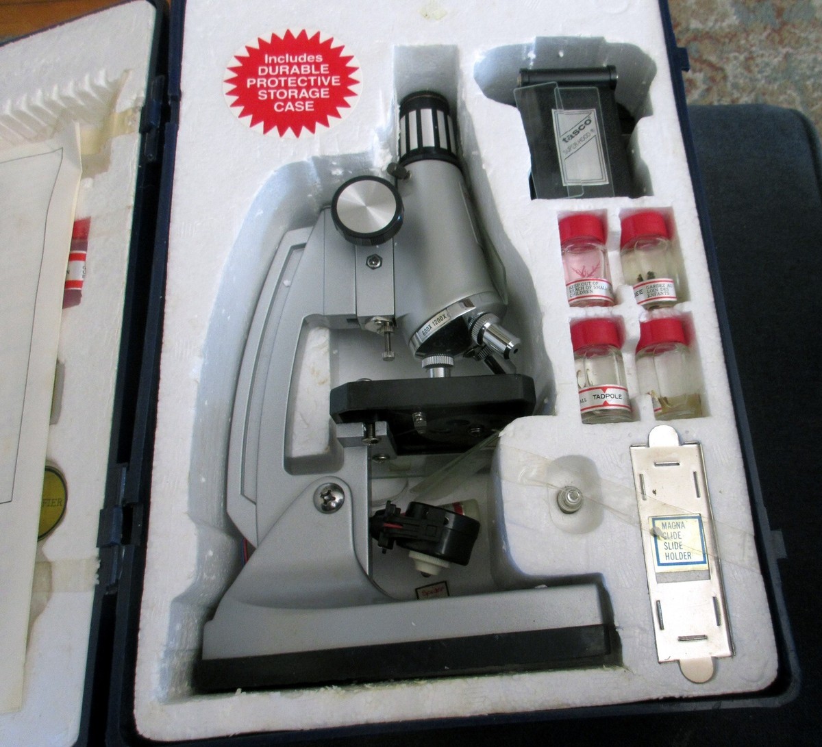 Vintage Microscope TASCO 950P 80x-1200x Zoom with Original Box | eBay