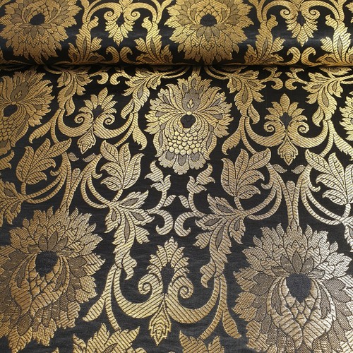 Brocade Ornamental Floral Gold Metallic Material Dress Craft Fabric 44" Meter - Picture 28 of 352