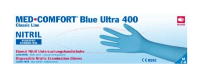 AMPRI Med-Comfort Ultra 400 Nitril-Einweg/Einmal-Handschuhe 40cm Blau S,M,L,XL,XXL
