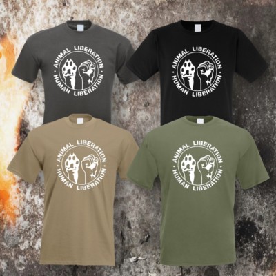 ANIMAL LIBERATION HUMAN LIBERATION T-SHIRT GRÖSSEN S-5XL (4 Farben)