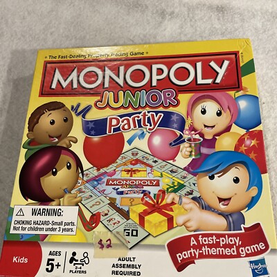 Monopoly Junior Party 2011 Edition Fast Dealing Party Themed Board Game Complete