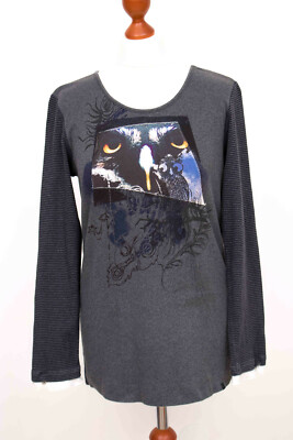 MARC CAIN Sports Grey Cotton Long Sleeve Top Shirt Size N5 / 42 7133