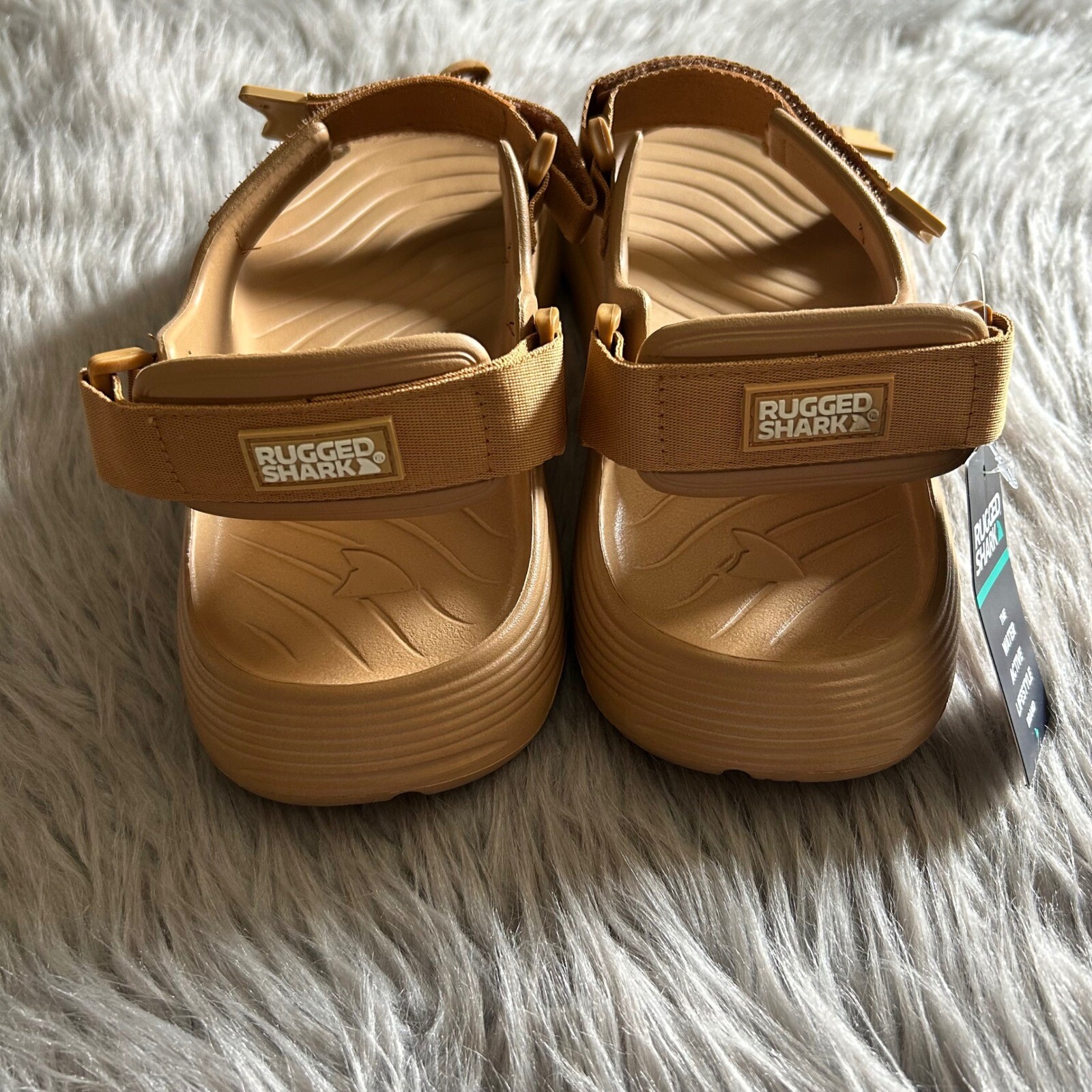 APL Sandali squalo robusti uomo taglia 12 marroni con cinturino punta aperta scarpe acqua comode