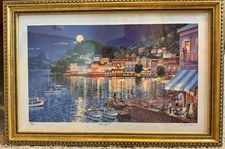 "Moonlight" serigraph by Andrew Warden s/n 35/1005 on heavyweight paper Framed