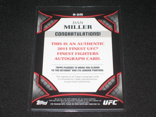 DAN MILLER UFC 2011 TOPPS A-DM CERTIFIED SIGNED AUTOGRAPHED AUTHENTIC CARD NICE - Picture 2 of 2