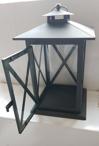 Stall schwarz Garten Metall Wandlaterne Kerzenhalter Leuchte Deko Windlicht Glas - Bild 2 von 5