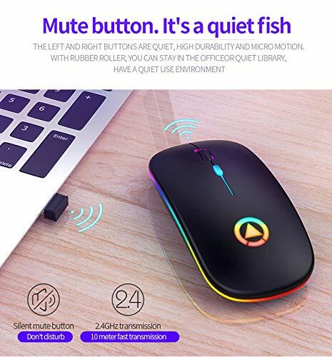 2.4GHz Wireless Optical Mouse USB Rechargeable RGB Cordless Mice For PC Laptop - Picture 5 of 15