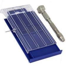 New 21pc Micro-Drill Bit Set Index 61-80 w/ Swivel Head Pin Vise * US SHIPPER *