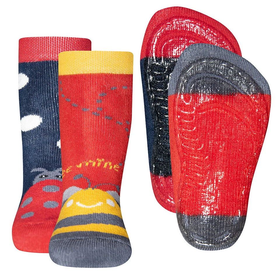 EWERS Stoppersocken ABS 2er Pack Käfer Tiere Kinder Mädchen