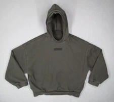 Essentials Fear of God Hoodie Women Small Green Pullover Long Sleeve Pockets