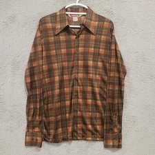 70s Logistix by Huk A Poo Dagger Collar Long Sleeve Shirt Large Vtg