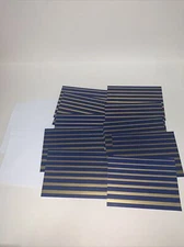 (10) Hallmark Blank Note Card: Blue/Gold Striped Thank You Grad Any Occasion