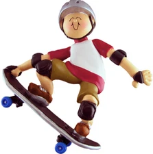 Skateboarder Personalized Christmas Tree Ornament