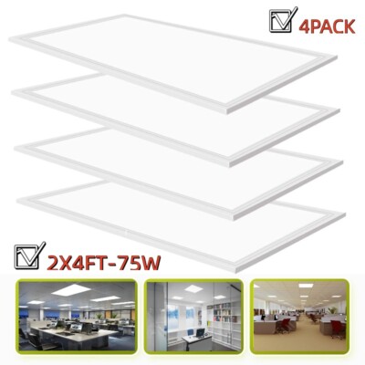 2x4 FT LED Light Flat Panel, 75W Dimmable Recessed Drop Ceiling Lights, 100-277V