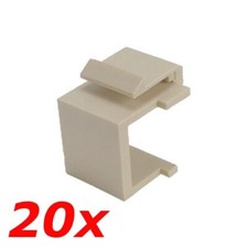 20 Pack Keystone Blank Insert Modular Snap-In Wall Plate Hole Cover Filler Ivory