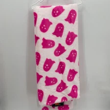 Storehouse Seasonal Oversized Faux Fur Throw Blanket Halloween Pink Ghost 50x70"