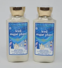 2 NEW BATH & BODY WORKS ICED SUGAR PLUM BODY LOTION CREAM HAND 8OZ SHEA BUTTER