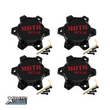 4 X Moto Metal Wheel Center Cap Gloss Black W Red Lettering T805l145-6-h34-s2 4 X Moto Metal Wheel Center Cap Gloss Black W Red Lettering T805l145-6-h34-s2