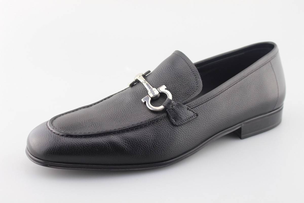 Salvatore Ferragamo Flori 2 Stitched Black Leather Loafer Men’s Size 9.5 EE Salvatore Ferragamo Loafers Men Leather Black | B-Exit – B  main image 3